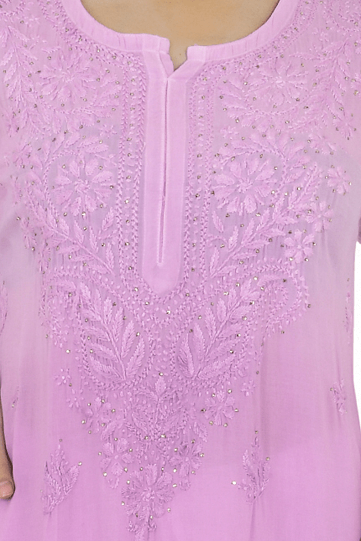 Anam Rayon Muqaish Lavender Pink kurta - Lucknow Threads200_LVN - 2