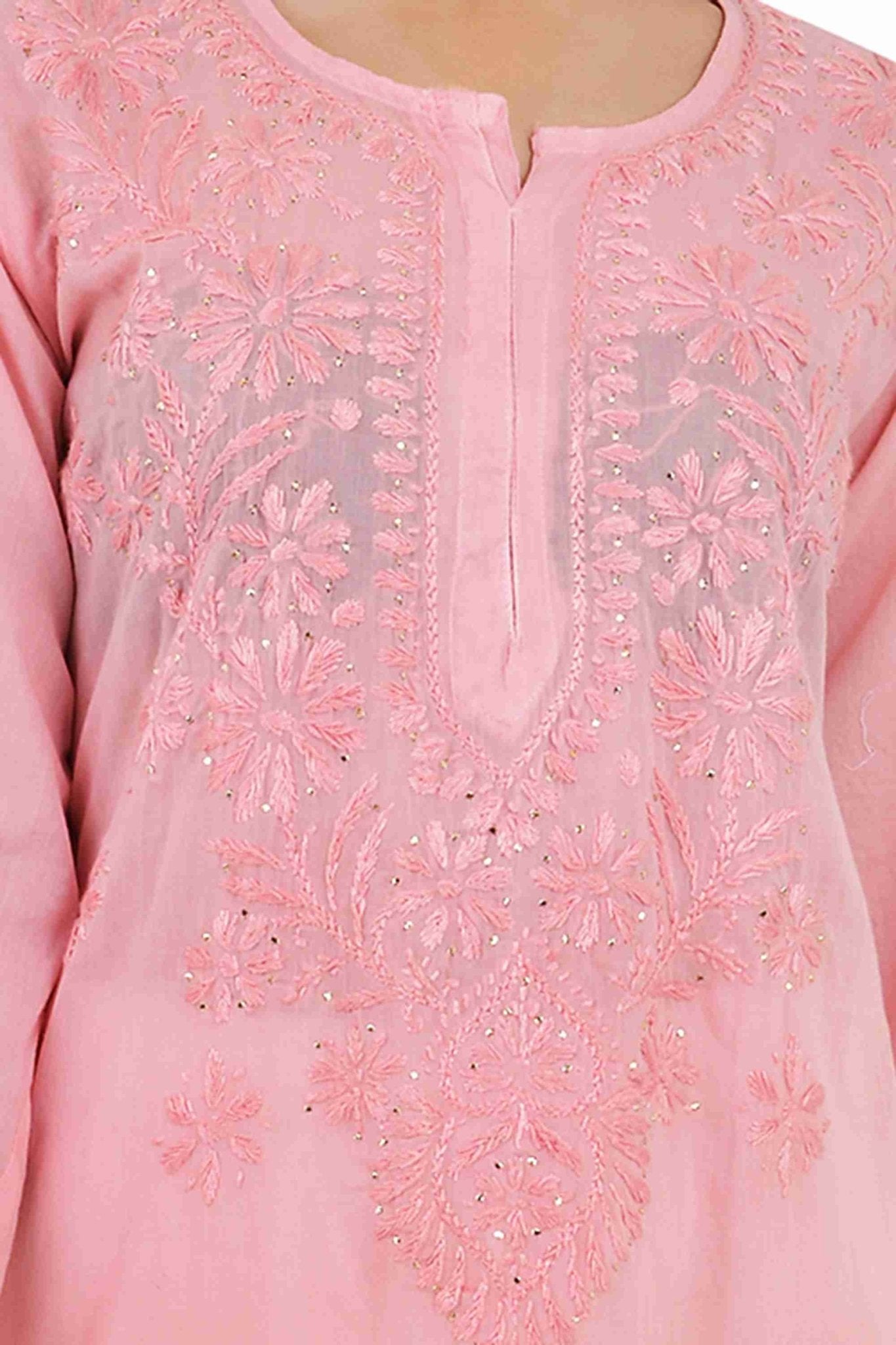 Anam Rayon Muqaish Peach kurta - Lucknow Threads200_PEACH