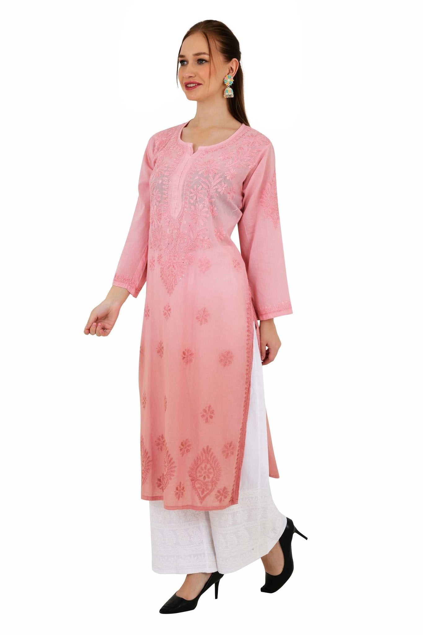 Anam Rayon Muqaish Peach kurta - Lucknow Threads200_PEACH