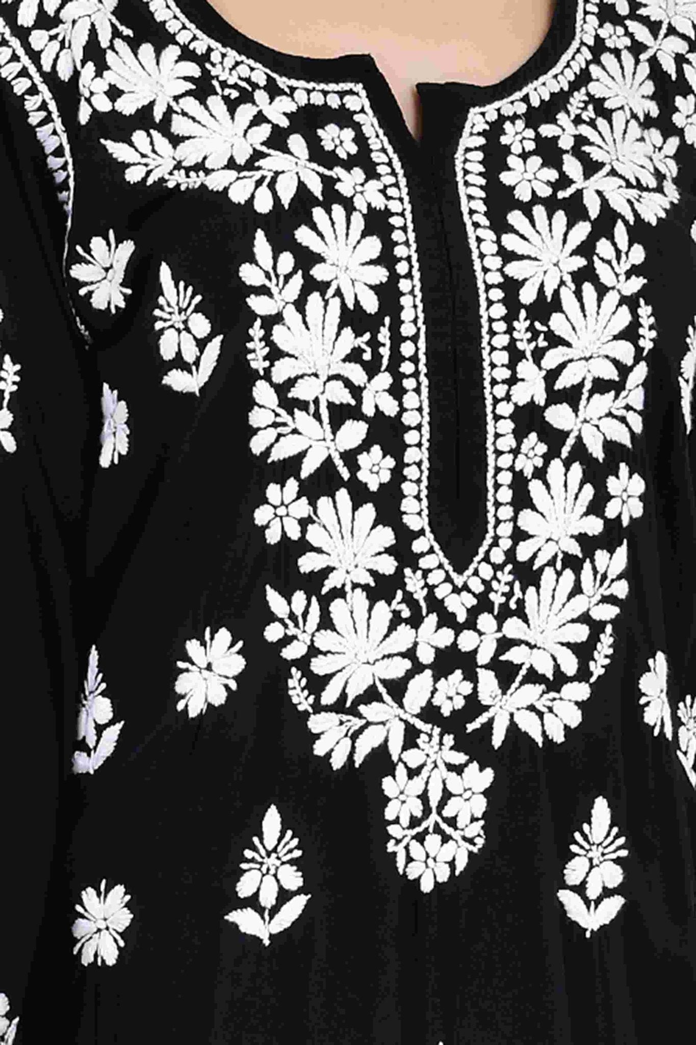 Maira modal cotton black full cord set - Lucknow Threads650_BLK