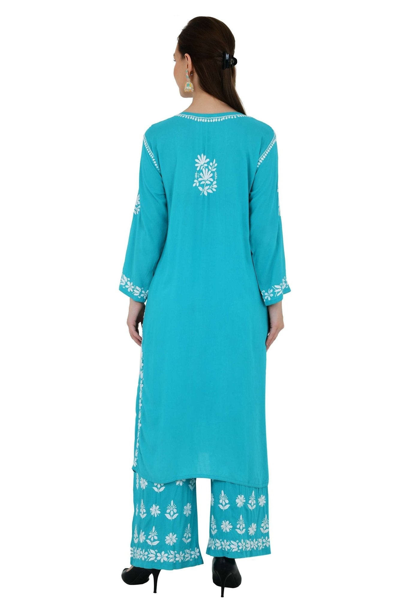 Maira modal cotton blue full cord set - Lucknow Threads650_BLU