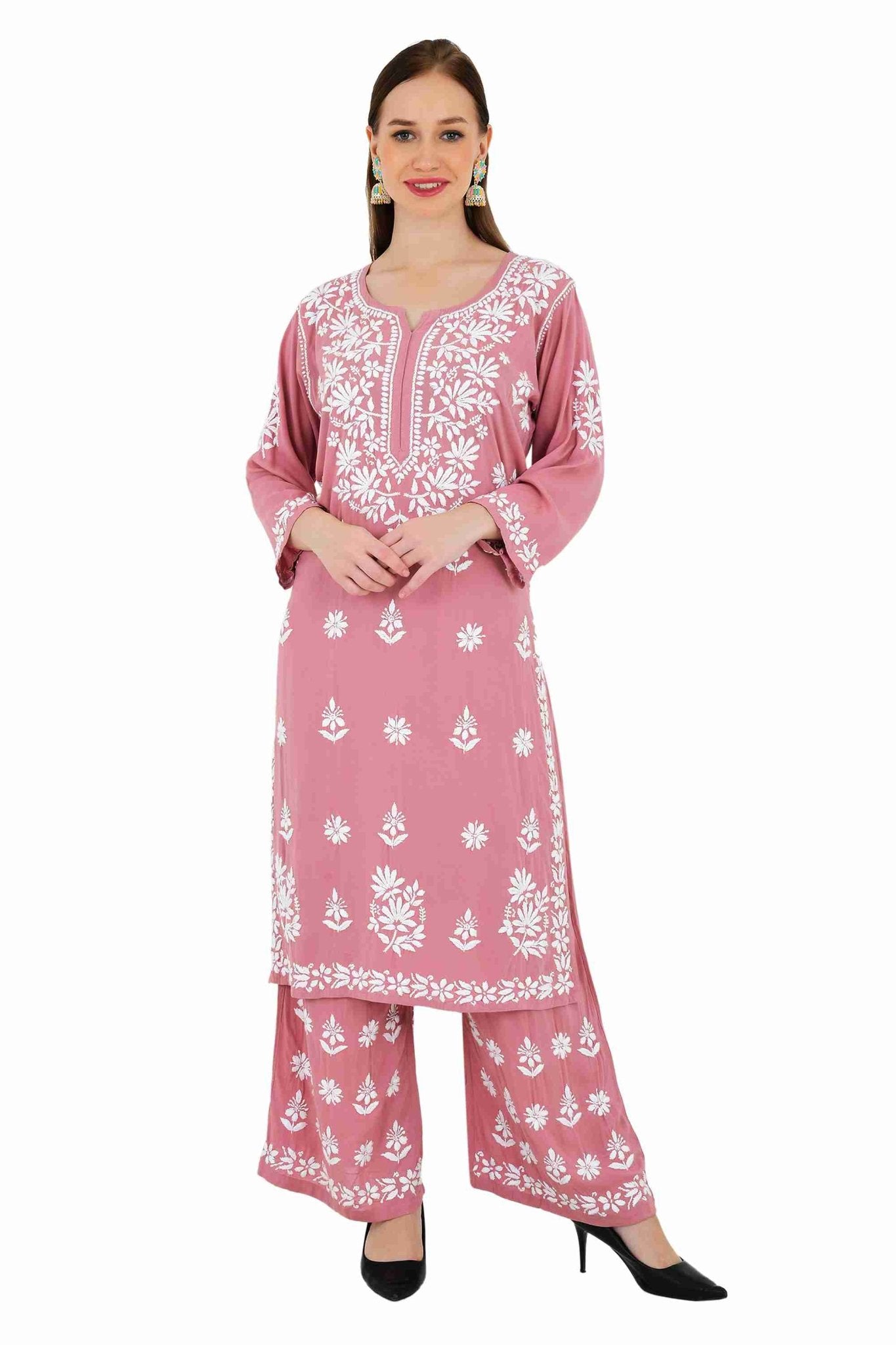 Maira modal cotton onion pink full cord set - Lucknow Threads650_OPNK