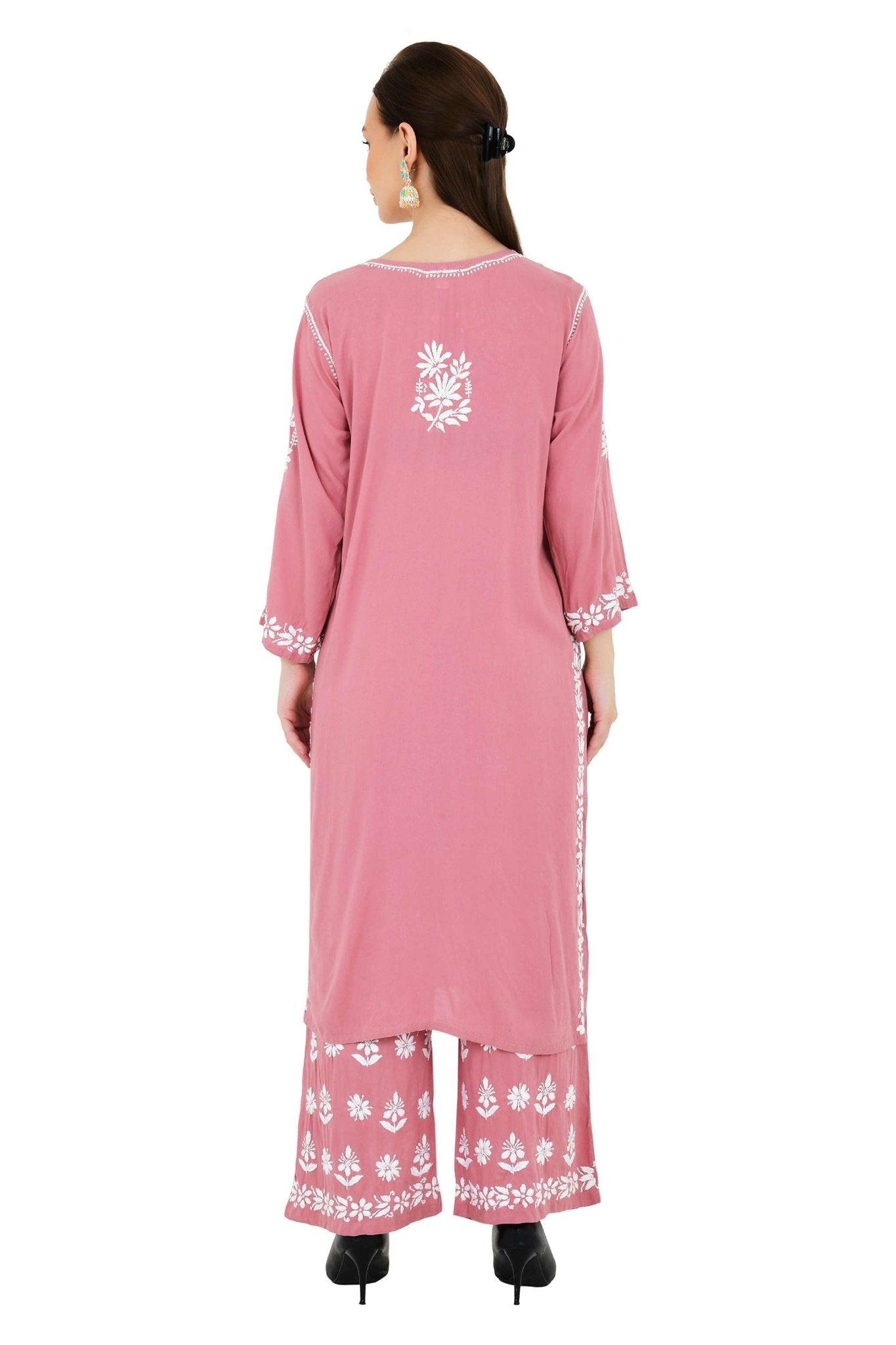 Maira modal cotton onion pink full cord set - Lucknow Threads650_OPNK