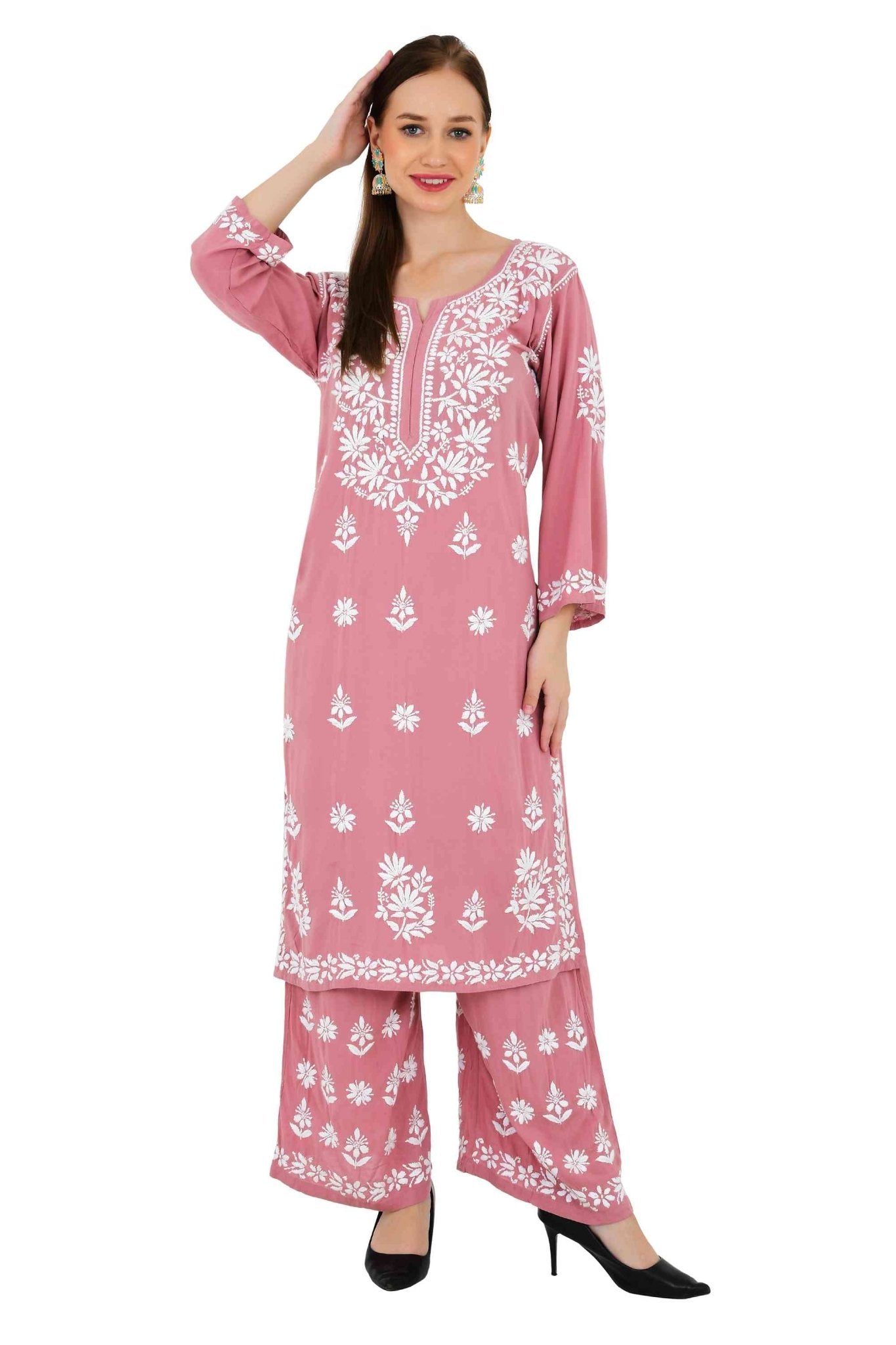 Maira modal cotton onion pink full cord set - Lucknow Threads650_OPNK