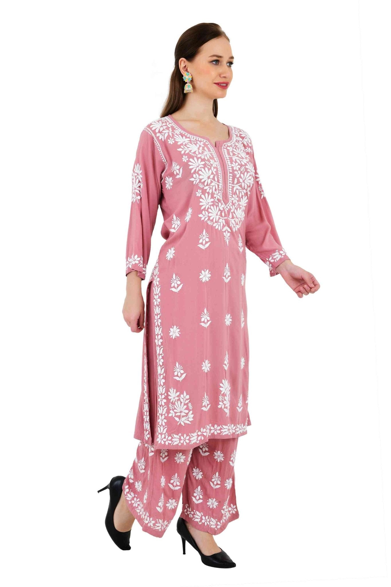 Maira modal cotton onion pink full cord set - Lucknow Threads650_OPNK