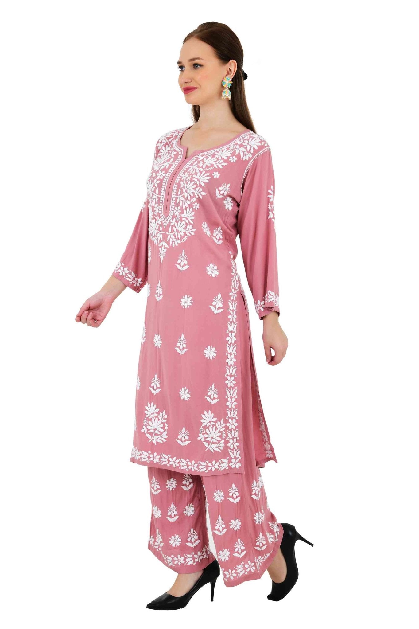 Maira modal cotton onion pink full cord set - Lucknow Threads650_OPNK