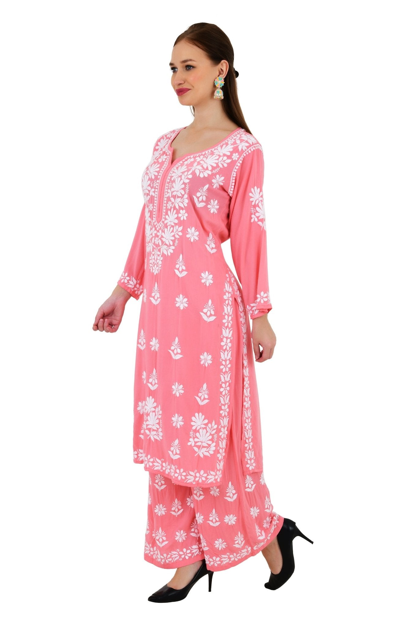 Maira Modal Cotton Peach Full Cord Set - Lucknow Threads650_PCH