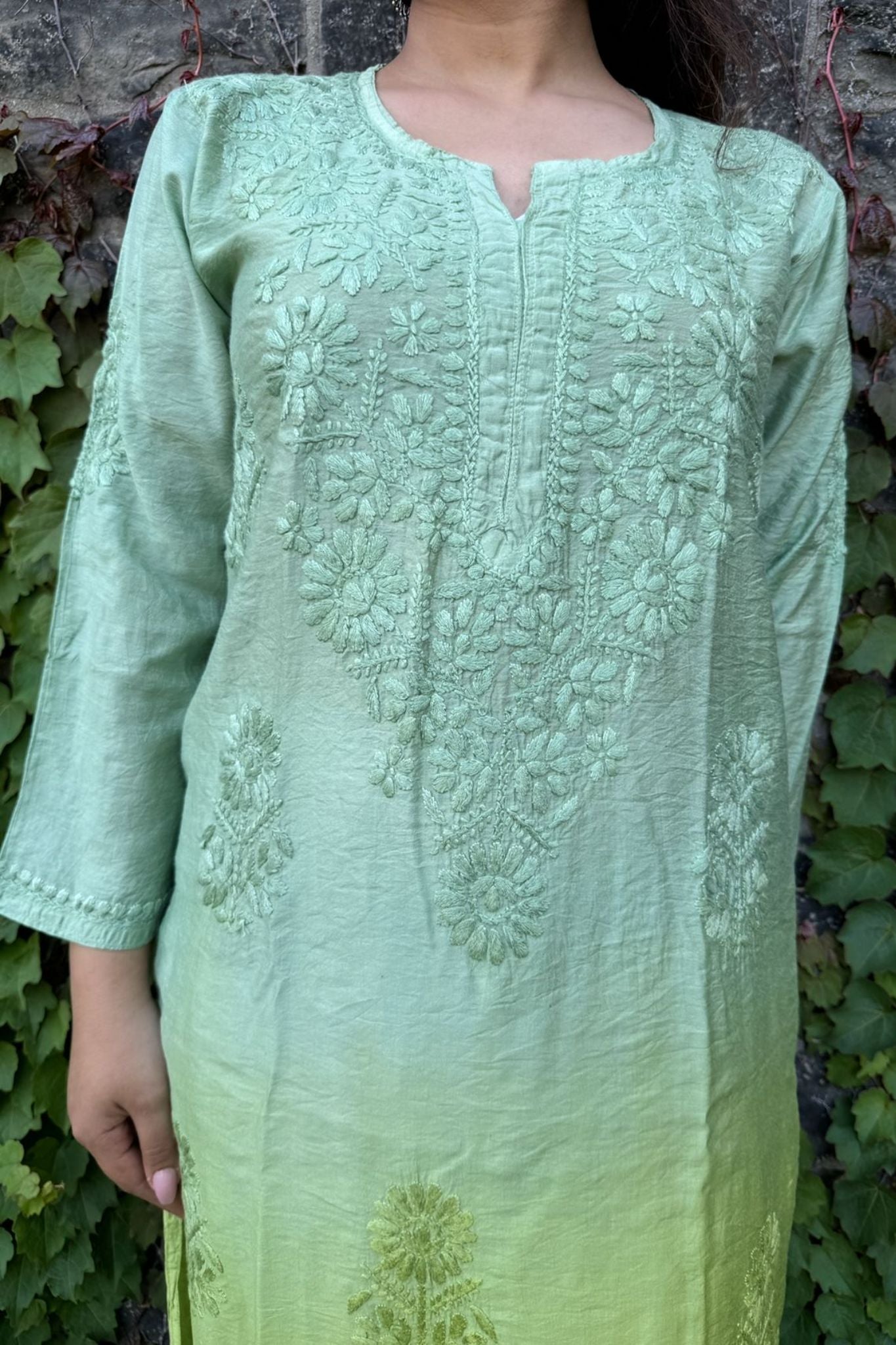 Samaira Chanderi Silk Green Kurta - Lucknow Threads500_GRN - 1