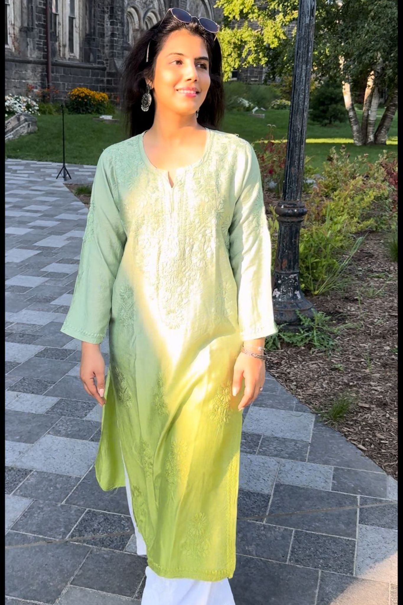 Samaira Chanderi Silk Green Kurta - Lucknow Threads500_GRN - 1