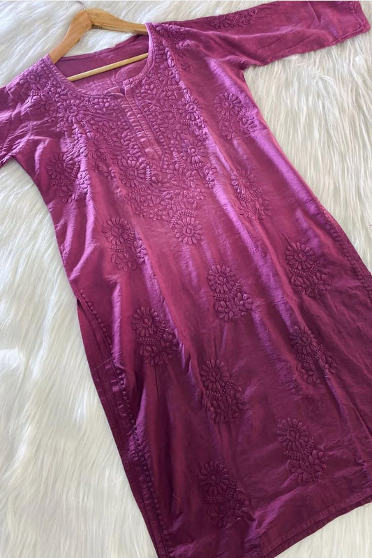 Samaira Chanderi Silk Purple Kurta - Lucknow Threads500_PPL - 1