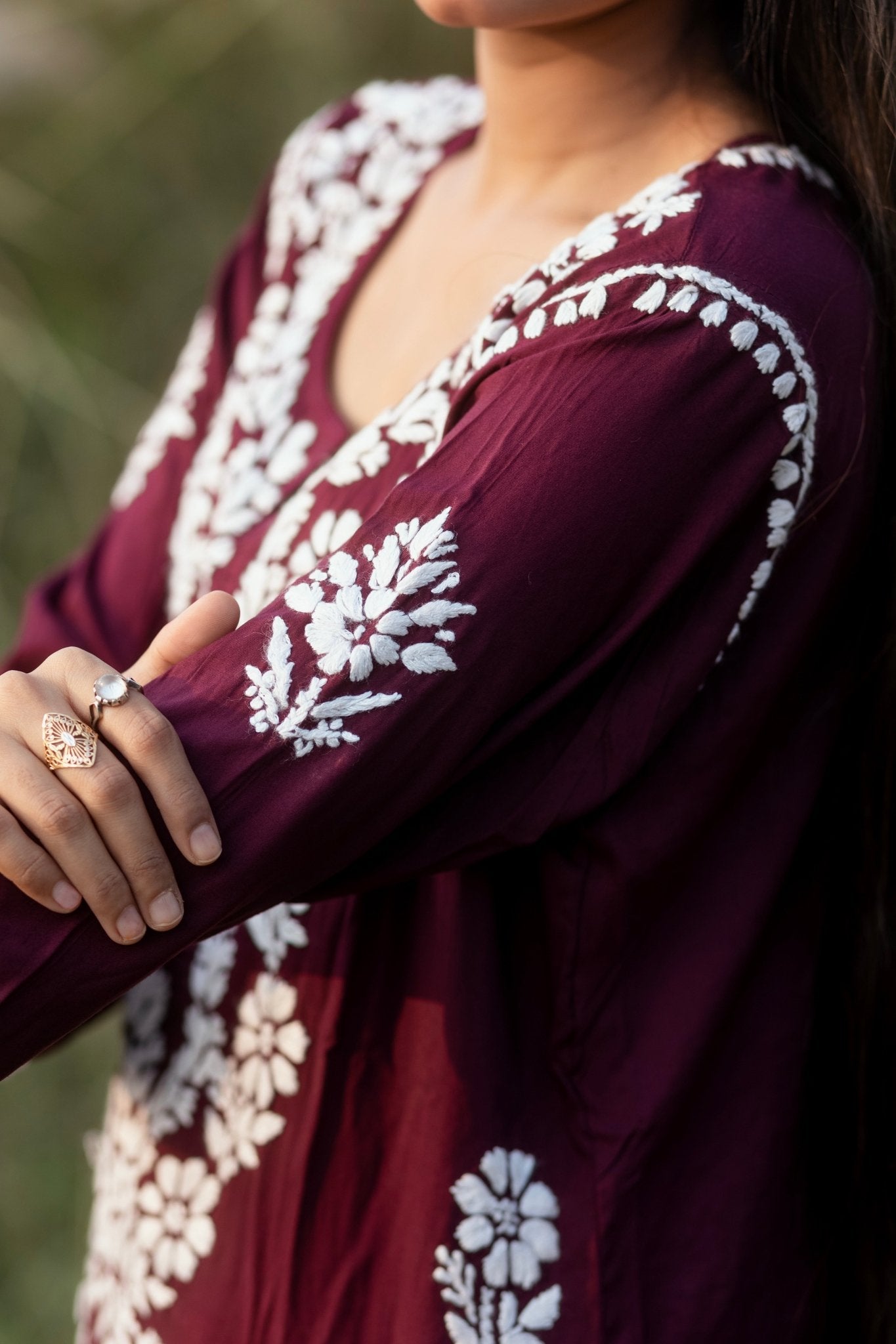 Simra royal maroon modal cotton full cord set - Lucknow Threads600_RED