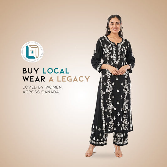 The Perfect Black Coord Set : Styling the Ayat Chikankari Co-ord Set for 2026 - Lucknow Threads