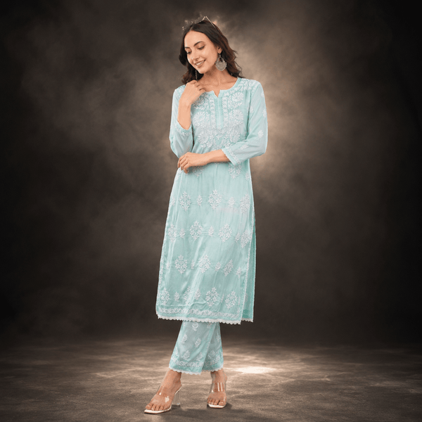 Seher- The Satin Chikankari Edit