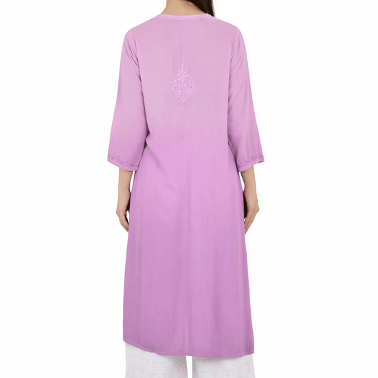 Anam Rayon Muqaish Lavender Pink kurta - Lucknow Threads200_LVN - 2