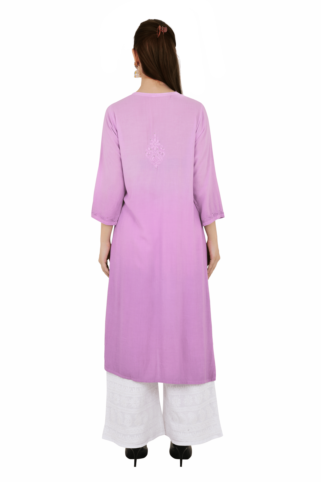 Anam Rayon Muqaish Lavender Pink kurta - Lucknow Threads200_LVN - 2