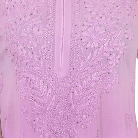 Anam Rayon Muqaish Lavender Pink kurta - Lucknow Threads200_LVN - 2