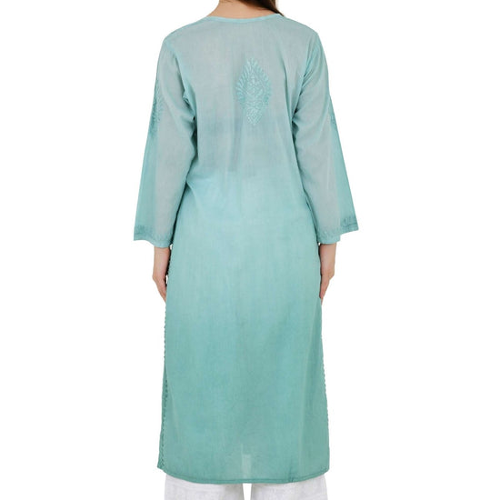 Anam rayon muqaish pastel green kurta - Lucknow Threads200_PGN - 1