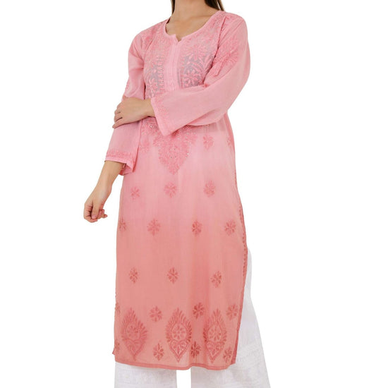 Anam Rayon Muqaish Peach kurta - Lucknow Threads200_PEACH