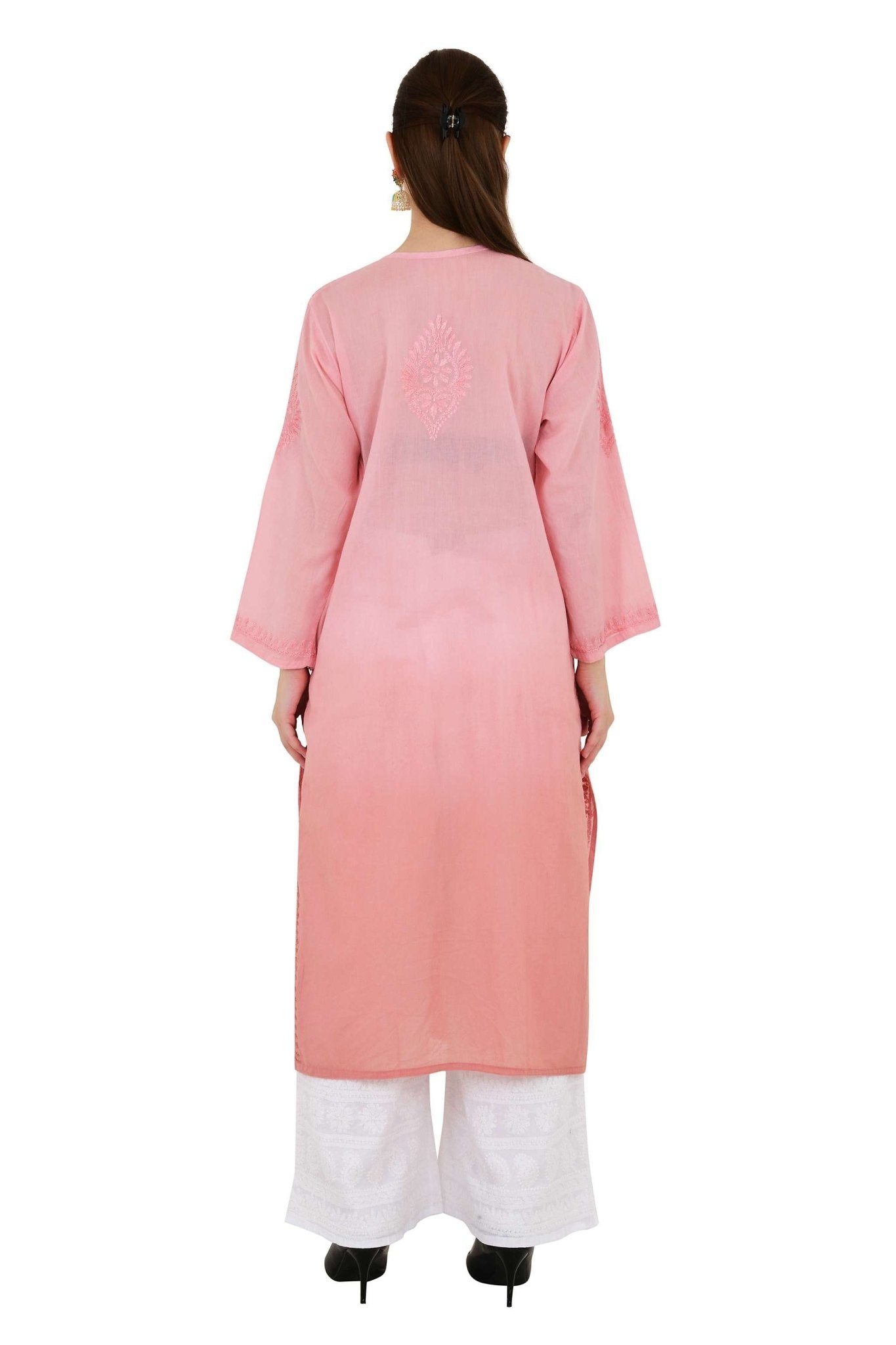Anam Rayon Muqaish Peach kurta - Lucknow Threads200_PEACH
