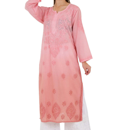 Anam Rayon Muqaish Peach kurta - Lucknow Threads200_PEACH
