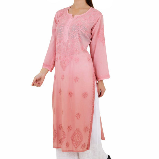 Anam Rayon Muqaish Peach kurta - Lucknow Threads200_PEACH