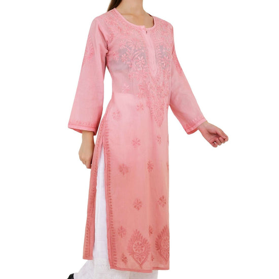Anam Rayon Muqaish Peach kurta - Lucknow Threads200_PEACH