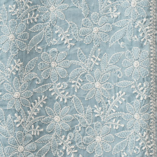 Asra – Ash Blue Full Jaal Chikankari Kurta with Inner - Lucknow Threads