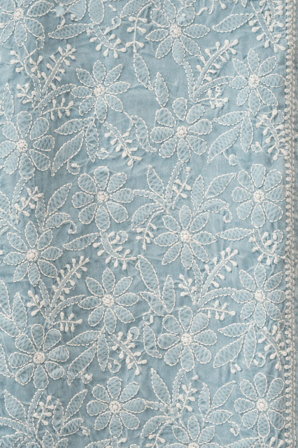Asra – Ash Blue Full Jaal Chikankari Kurta with Inner - Lucknow Threads