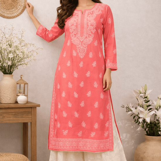 Asra – Multiple Colors Full Jaal Chikankari Kurta with Inner - Lucknow Threads