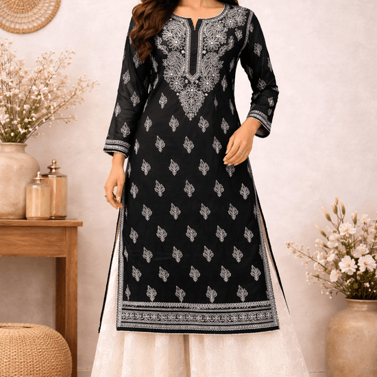 Asra – Multiple Colors Full Jaal Chikankari Kurta with Inner - Lucknow Threads