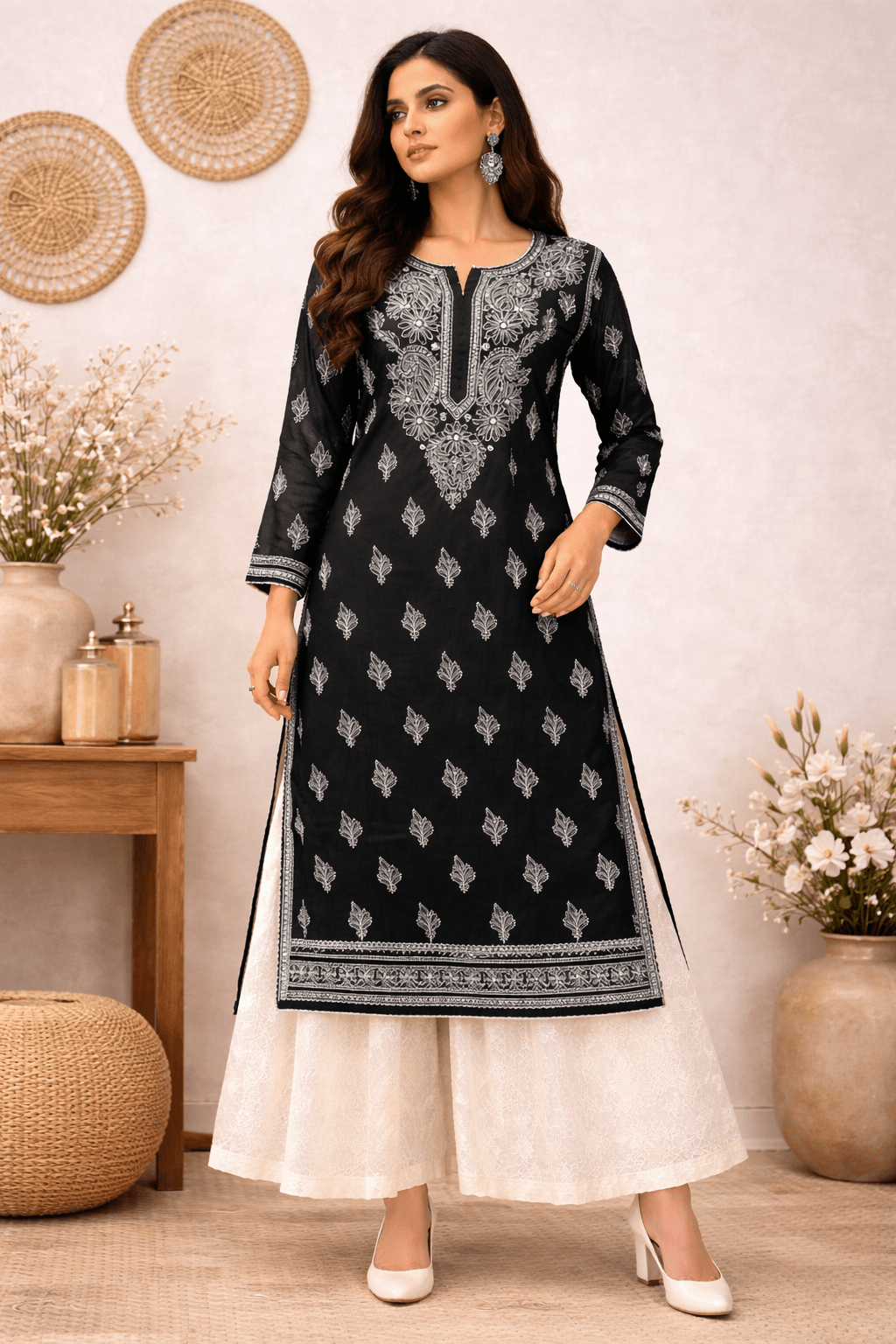 Asra – Multiple Colors Full Jaal Chikankari Kurta with Inner - Lucknow Threads