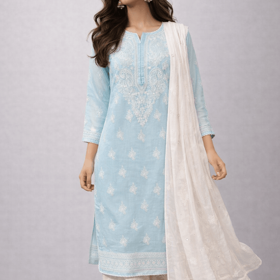 Asra – Multiple Colors Full Jaal Chikankari Kurta with Inner - Lucknow Threads