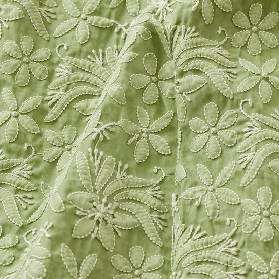 Asra – Pista Full Jaal Chikankari Kurta with Inner - Lucknow Threads