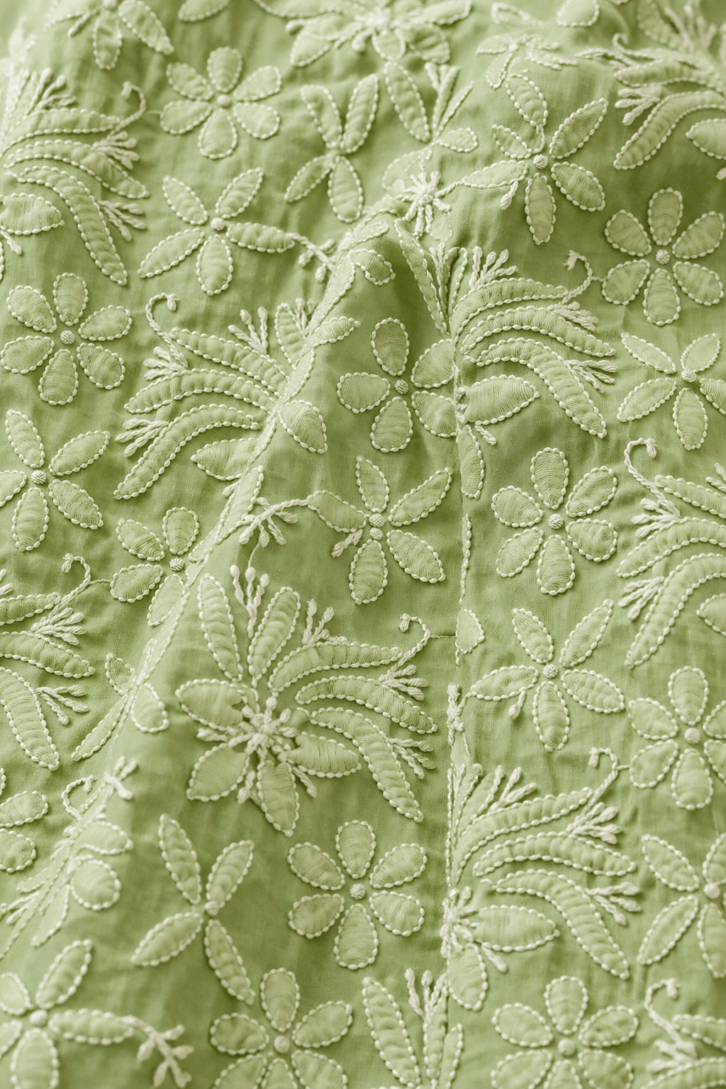 Asra – Pista Full Jaal Chikankari Kurta with Inner - Lucknow Threads
