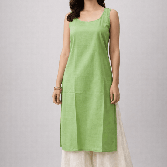 Asra – Pista Full Jaal Chikankari Kurta with Inner - Lucknow Threads