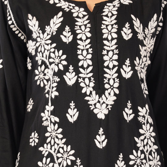 Ayat - Black Rayon Chikankari Co - ord Set - Lucknow Threads