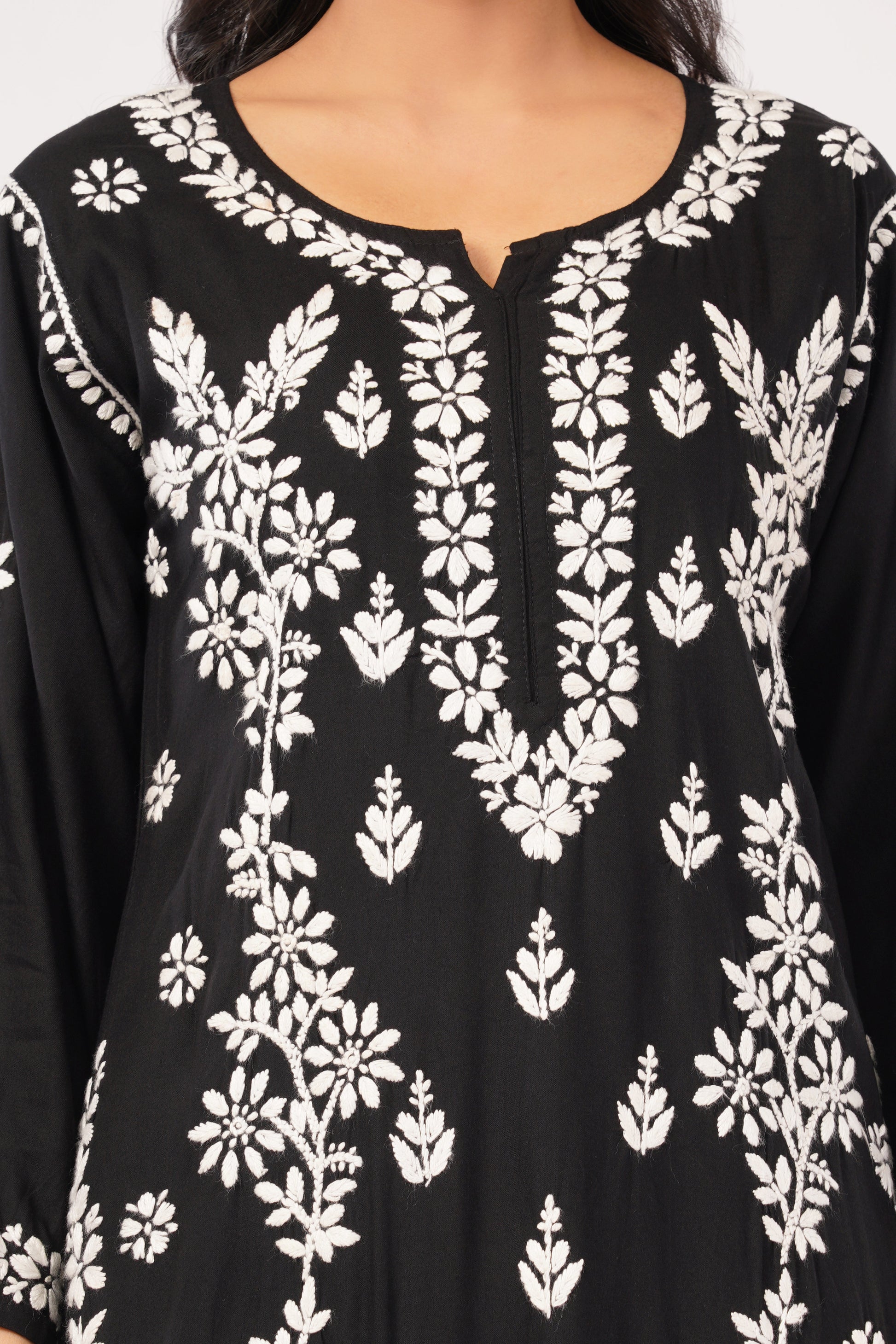 Ayat - Black Rayon Chikankari Co - ord Set - Lucknow Threads