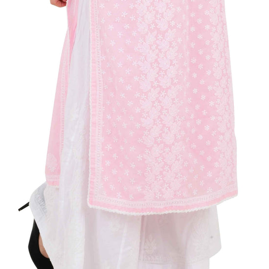 Chikankari emroidered sharara white plazo - Lucknow Threads800_WHT
