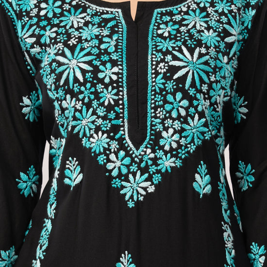 Layla - Blue Rayon Chikankari Co - ord Set - Lucknow Threads