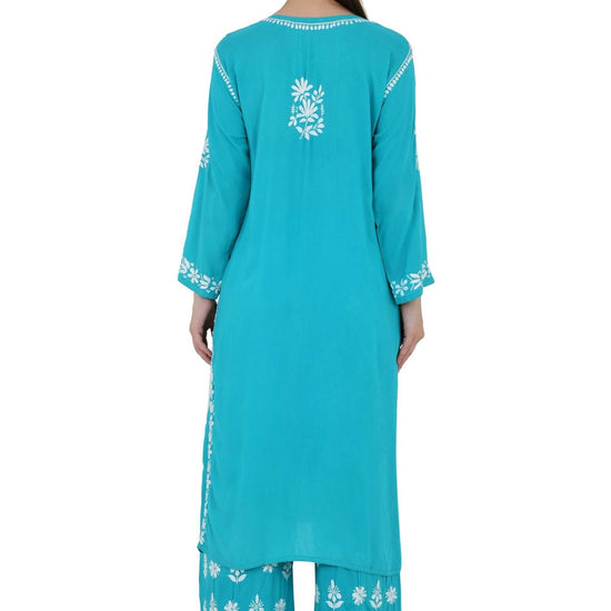Maira modal cotton blue full cord set - Lucknow Threads650_BLU