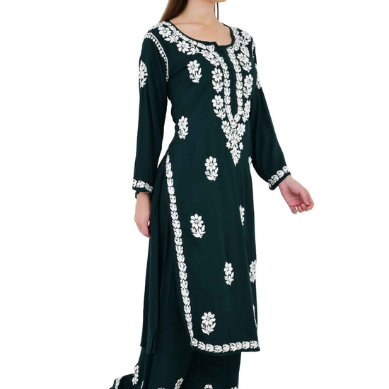 Maira modal cotton dark green full cord set - Lucknow Threads650_DGRN