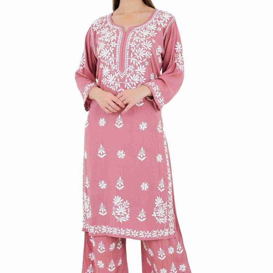 Maira modal cotton onion pink full cord set - Lucknow Threads650_OPNK