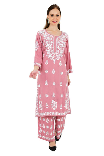 Maira modal cotton onion pink full cord set - Lucknow Threads650_OPNK