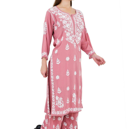 Maira modal cotton onion pink full cord set - Lucknow Threads650_OPNK