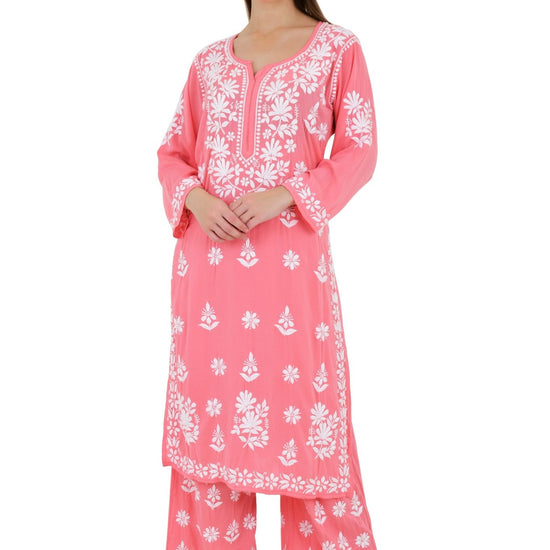 Maira Modal Cotton Peach Full Cord Set - Lucknow Threads650_PCH