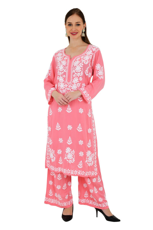 Maira Modal Cotton Peach Full Cord Set - Lucknow Threads650_PCH