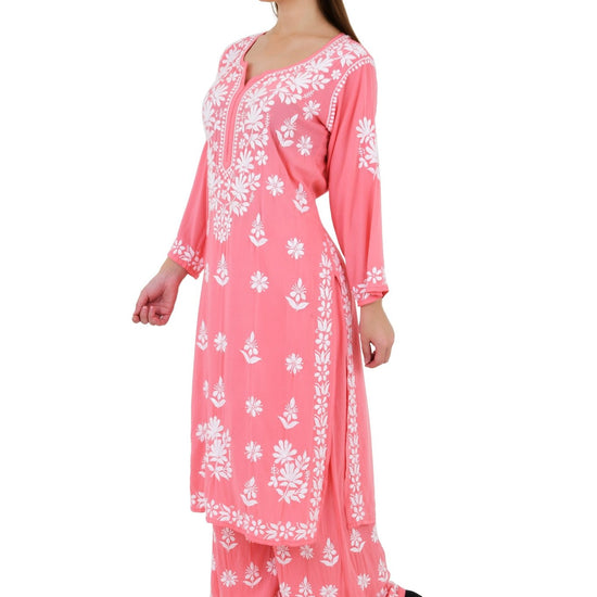Maira Modal Cotton Peach Full Cord Set - Lucknow Threads650_PCH