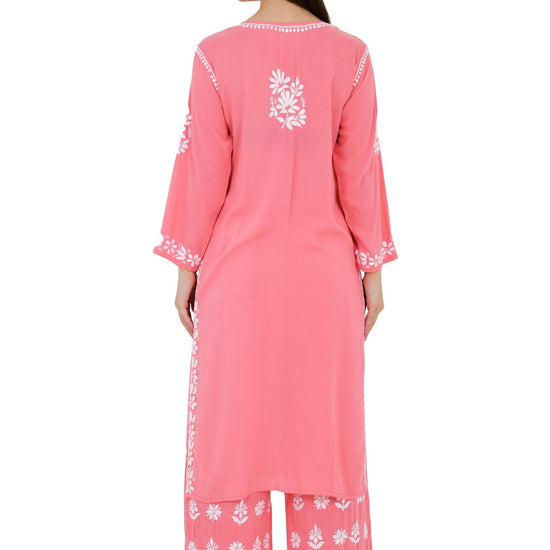Maira Modal Cotton Peach Full Cord Set - Lucknow Threads650_PCH