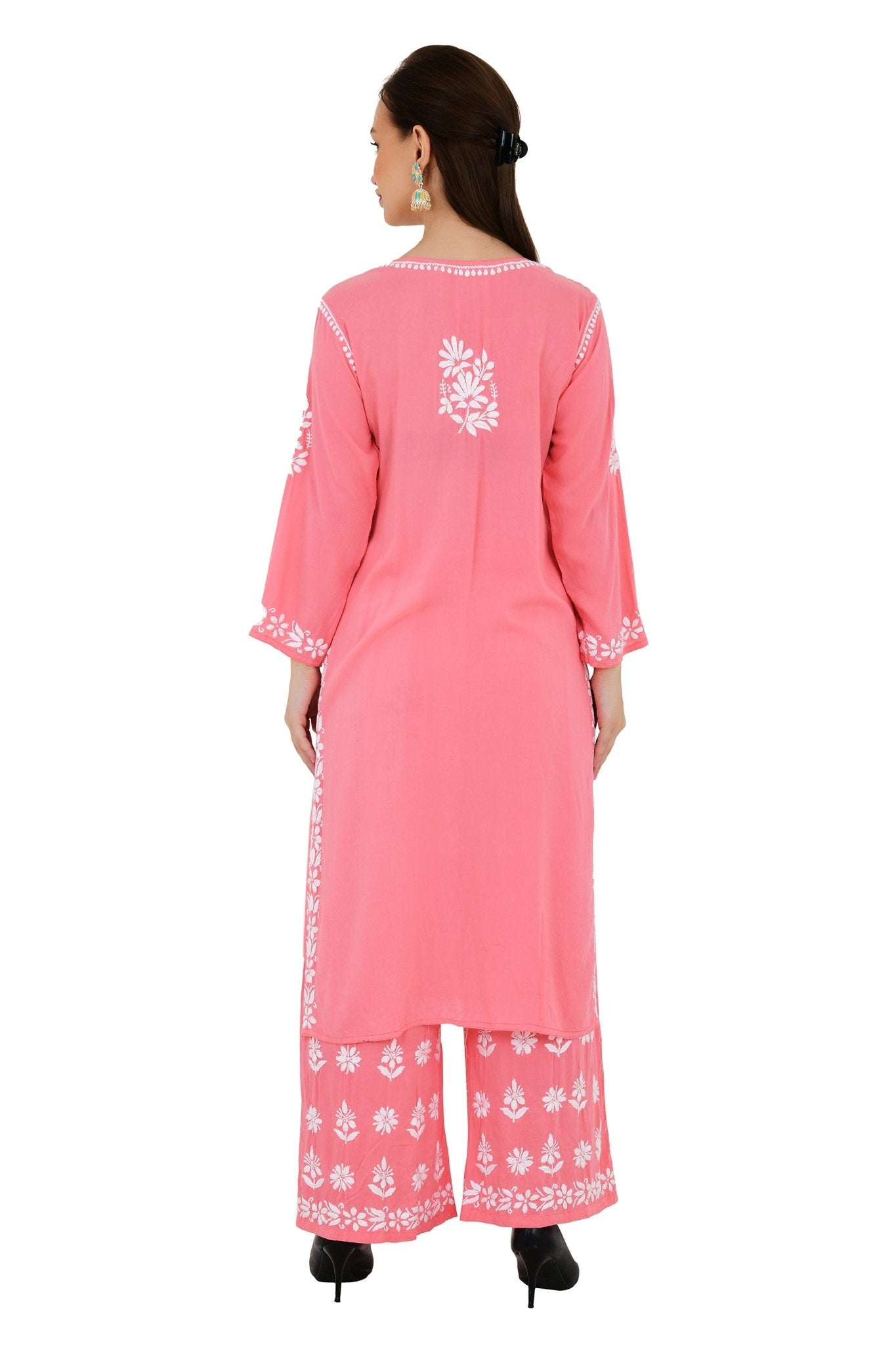 Maira Modal Cotton Peach Full Cord Set - Lucknow Threads650_PCH