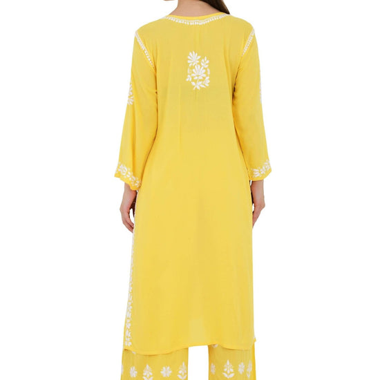 Maira modal cotton yellow full cord set - Lucknow Threads650_YLW